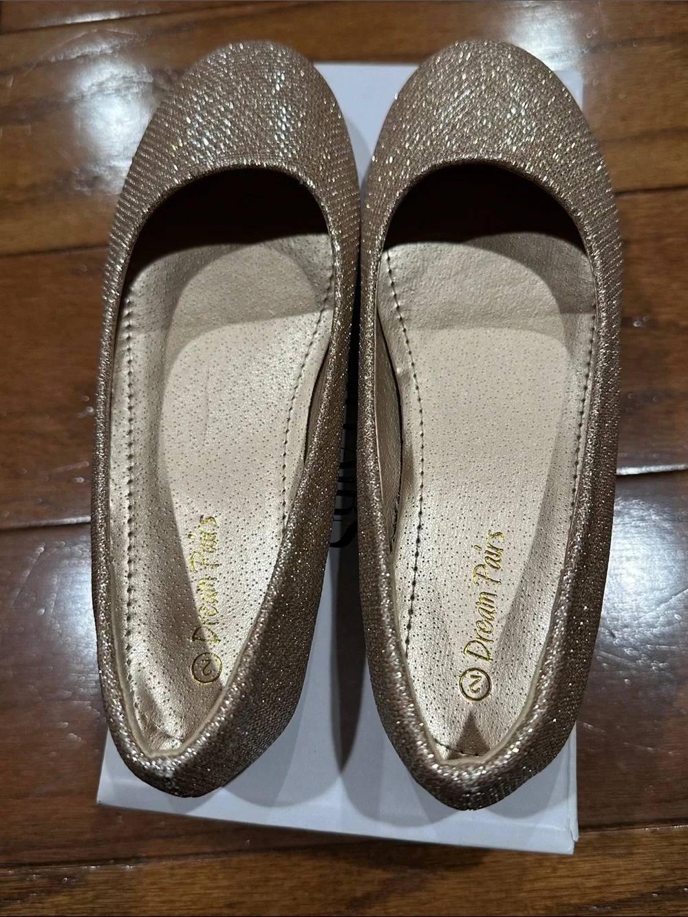 Dream Pairs gold glitter ballet flats